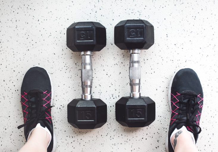dumbbells-and-gym-shoes